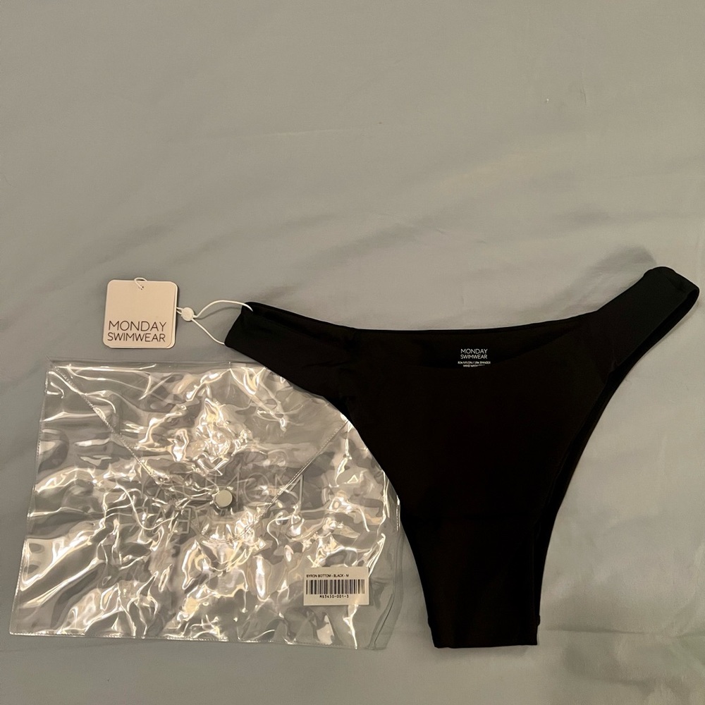 Monday Swimwear *never been worn* black cheeky bottom MEDIUM